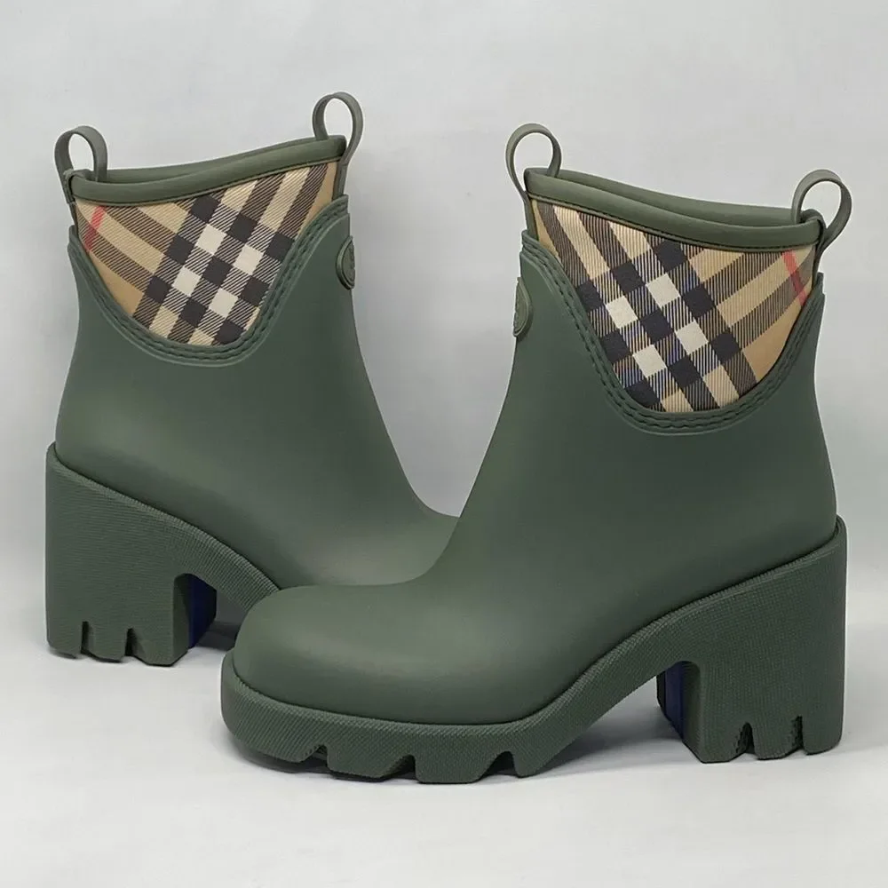 Burberry Rubber Marsh Stamp Heeled Low Boots​ size 37